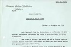 Carta da Fundação Calouste Gulbenkian, 1970
